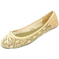 thumbnail image 1 of Womens Canvas Crochet Slip on Shoes Flats 5 Colors 5060 Nude 7/8, 1 of 1