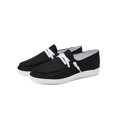 thumbnail image 1 of Womens Canvas Loafer Slip On Casual Closed Toe Lace Up Flatform Boat Shoes, 1 of 7