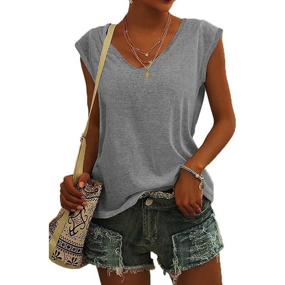 Womens' Cap Sleeve Casual Loose Fit Basic Shirts Tank Tops Fashion Summer T Shirts Business Casual Outfits Workout Boho Clothes Yoga Tunic T Shirts Tops