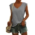 thumbnail image 1 of Womens' Cap Sleeve Casual Loose Fit Basic Shirts Tank Tops, 1 of 7