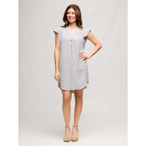 Womens Cap Sleeve Pocket Dress