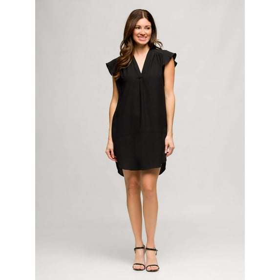 Womens Cap Sleeve Pocket Dress