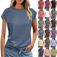 thumbnail image 1 of Womens Cap Sleeve Summer Tops Business Casual T Shirts Dressy Spring Fashion Outfits Cute Trendy Clothes 2025, 1 of 6