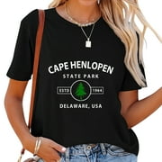 Womens Cape Henlopen State Park Delaware Gifts De T-Shirt Black 2XL