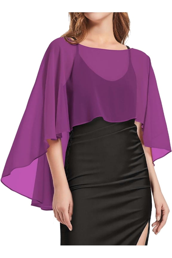 Womens Capelets Shawls and Wraps for Evening Dress Chiffon Capes Wedding Cover Up