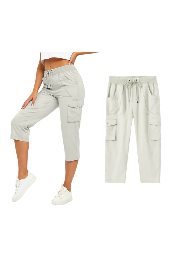 Womens Capri Cargo Pants Relaxed Fit Cargo Hiking Pants Comfort Women Cargo Pants