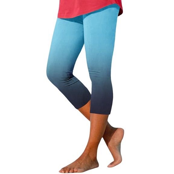 Womens Capri Pants, Audhol Women's Cropped Pants High Waisted Leggings Lightweight Soft Leggings for Gym Yoga Workout Yoga Pants Women Blue S