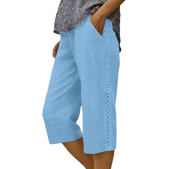 Womens Capri Pants,Joggers with Pockets High Waist Shorts Shorts For Women Plus Size Womens Jorts Baggy Workout Sweatpants Women's Shorts Ladies Bermuda Shorts Knee Length