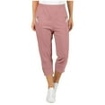 thumbnail image 1 of Womens Capri Pants Three Quarter Soft Stretchy 3/4 Cropped Pants Pull on Trousers Elasticated Waist Plus Size Fall Shorts Running Hiking Combat Tracksuit Jogging Bottoms, 1 of 7