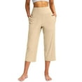 thumbnail image 1 of Womens Capri Pants Yoga Capris with Pockets for Stretch High Waisted Yoga Leggings Comfy Wide Leg Pants Capri Pants for Women Casual, 1 of 6
