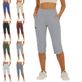 thumbnail image 1 of Womens Capri Pants with Pockets Lightweight Hiking Golf Athletic Outdoor Joggers for Women Shorts Knee Length Workout Pants Size S-2XL, 1 of 9