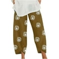 thumbnail image 1 of Womens Capri Pants with Pockets Summer Casual Lounge Pants Capris Loose Fit Comfy Printed Wide Leg Crop Trousers A2, 1 of 5