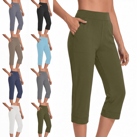 Womens Capri Yoga Pants Loose Soft Drawstring Workout Sweatpants Causal Lounge Joggers Pants with Pockets Size S-2XL