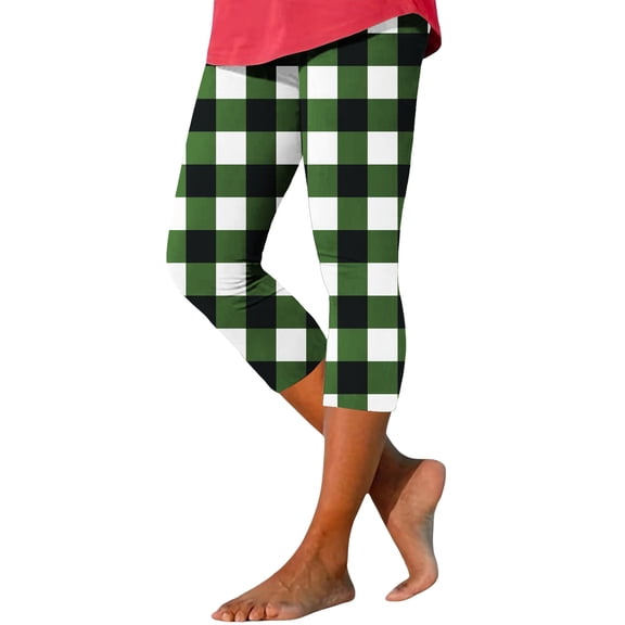 Womens Capris, Audhol Women's Fashion Spring Summer Casual 7/8 Length Legging Capri Leggings for Women Green XL
