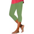thumbnail image 1 of Womens Capris Eyelet Crochet Pants Elastic Waist Stretchy Casual Solid Slim Legging Breathable Skinny Athletic Yoga Cropped Pant Sweatpants, 1 of 7