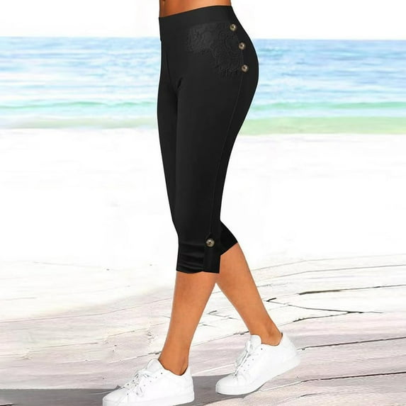 Womens Capris For High Waist Stretch Leggings Slim Fitting Yoga Pants Athletic Exercise Workout Capris 01 Stretch Pants for Women Work Casual plus Size Casual Loose Pants for Women Summer Short Pants