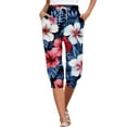 thumbnail image 1 of Womens Capris Loose Fit Summer Hawaii Print Capri Pants Casual Capris Trousers Pants with Pockets, 1 of 8
