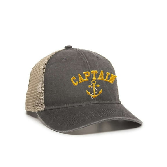 Womens Captain With Anchor Ponytail Mesh Back Cap