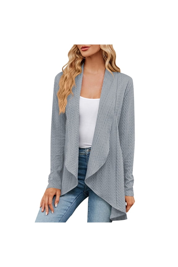 Womens Cardigan 2023 Autumn Winter Long Sleeved Solid Color Loose Top Knitted Coat Cardigan For Women