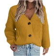 thumbnail image 1 of Womens Cardigan Casual Solid Color Cable Knit Button Front Sweater, 1 of 5