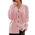 thumbnail image 1 of Womens Cardigan Chunky Knit Long Sleeve Button Front Sweater Open Front For Casual Lightweight Cardigans, 1 of 8