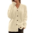 thumbnail image 1 of Womens Cardigan Chunky Knit Long Sleeve Button Front Sweater Open Front For Casual Lightweight Outwear Coats, 1 of 5