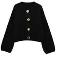 thumbnail image 1 of Womens Cardigan Knit Button Light Black Sweaters for Women Warm Sweaters Fall Outfits Women'S Tops, 1 of 2