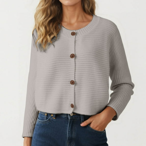 Womens Cardigan Knitted Button Down Lightweight Light Gray Cardigan Warm Sweaters Women Fall Clothes Fashion Clothing