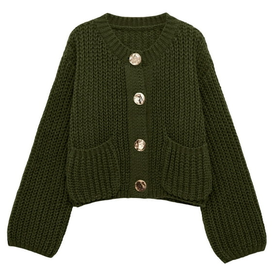 Womens Cardigan Knitted Button Lightweight Army Green Cardigan Warm Cardigan Winter Outfits Work Sweaters for Women Office