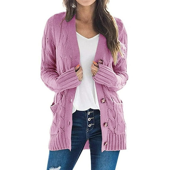 Womens Cardigan Knitted Button Lightweight Purple Cardigan Cozy Sweaters Fall Outfit Sweater for Women