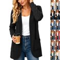 thumbnail image 1 of Womens Cardigan Lightweight Long Sleeve Knit Cardigan Sweaters Fall Casual Open Front Shirts Black,XL, 1 of 9