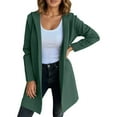 thumbnail image 1 of Womens Cardigan Long Sleeve Solid Color Hooded Knit Cardigan Outerwear Loose Fit Open Front Cozy Casual Lightweight Womens Sweaters, 1 of 5