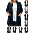 thumbnail image 1 of Womens Cardigan Nelozsy Women's Fashion Casual Solid Color Long Sleeve Cardigan Top Navy M, 1 of 6