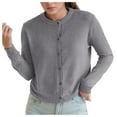 thumbnail image 1 of Womens Cardigan Pure Twin Sets For Round Neck Long Sleeve Button Down Soft & Warm Sweater Light Weight Cardigan, 1 of 5