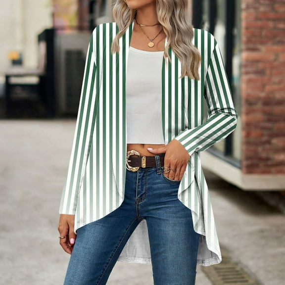 Womens Cardigan Short Sleeve Open Front Cardigans Summer Knit Lightweight Outerwear Solid Kimono Cover Up Green M