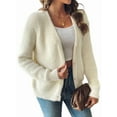 thumbnail image 1 of Womens Cardigan Sweater Fall Winter Fuzzy Button Up Long Sleeve V Neck Soft Chunky Knit Cardigan  XL, 1 of 8