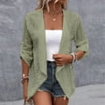 thumbnail image 1 of Womens Cardigan Sweaters Casual Oversize Fashion Solid Color Fall/Winter Long Sleeve Crochet Textured Shrugs Top, 1 of 3