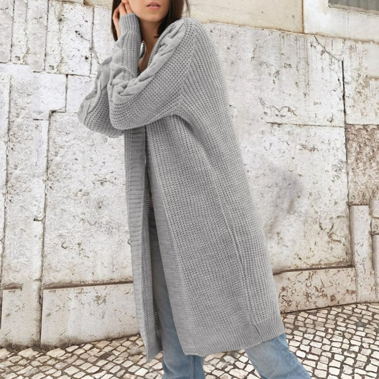 Womens Cardigan Sweaters Casual Womens Cardigan Knit Sweater Prime Deals Day Today 2024 Clearance Grey XL Walmart