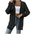 thumbnail image 1 of Womens Cardigan Sweaters Classic Solid Hollow Out Knit Cardigans Open Front Lightweight Jacket Coat, 1 of 6
