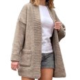 thumbnail image 1 of Womens Cardigan Sweaters Knit Lightweight Khaki Long Cardigan Warm Sweaters Fall Clothes Women'S Clothing, 1 of 8