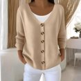 thumbnail image 1 of Womens Cardigan Sweaters Lightweight Crew Neck Long Sleeve Outfits Fall Fashion 2025 Clothing, 1 of 4