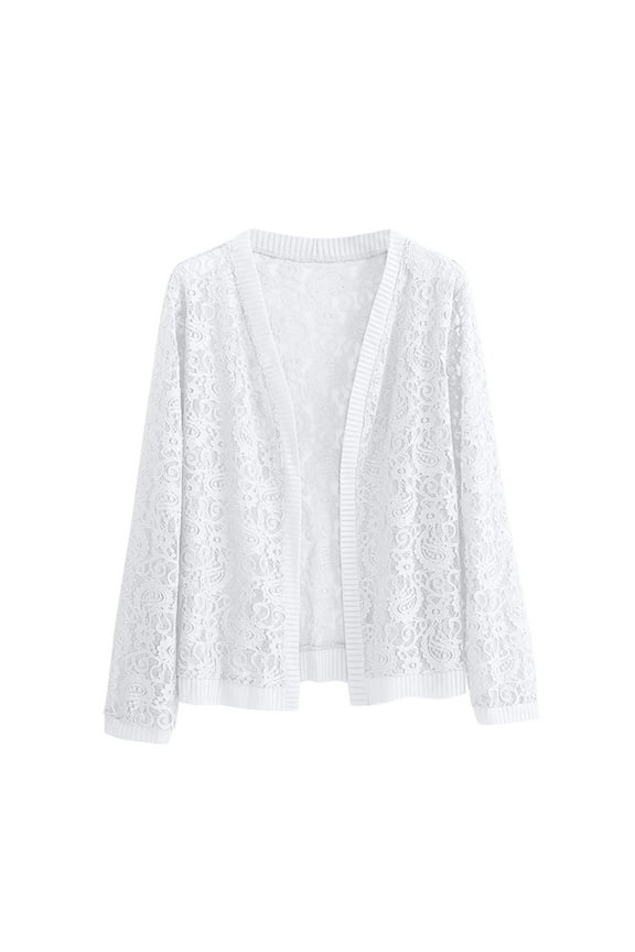 Womens Cardigan Sweaters Lightweight Crochet Long Sleeve Loose Soft Drape Open Front Cardigans Boho Beach Cover Ups