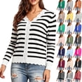 thumbnail image 1 of Womens Cardigan Sweaters Long Sleeve Casual Knitted Button V-Neck Trendy Cardigans For All Seasons Wear, 1 of 8