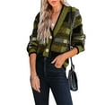 thumbnail image 1 of Womens Long Sleeve Cardigan Sweaters Plaid Fuzzy Knit V Neck Button Down Cardigans, 1 of 6