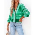 thumbnail image 1 of Womens Long Sleeve Cardigan Sweaters Plaid Fuzzy Knit V Neck Button Down Cardigans, 1 of 6