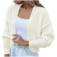thumbnail image 1 of Womens Cardigan Sweaters, Women Open Front Ribbed Knit Crop Bolero Drop Shoulder Long Sleeve Solid Loose Fit Knitted Crop Cardigan Shrug, 1 of 7