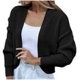thumbnail image 1 of Womens Cardigan Sweaters, Women Open Front Ribbed Knit Crop Bolero Drop Shoulder Long Sleeve Solid Loose Fit Knitted Crop Cardigan Shrug, 1 of 8