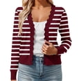 thumbnail image 1 of Womens Cardigan Women'S Long Sleeve V-Neck Button Down Cardigan Knit Shrugs Sweater Womens Lightweight Sweaters Brick Red Cardigan for Women Fall Cardigan, 1 of 6