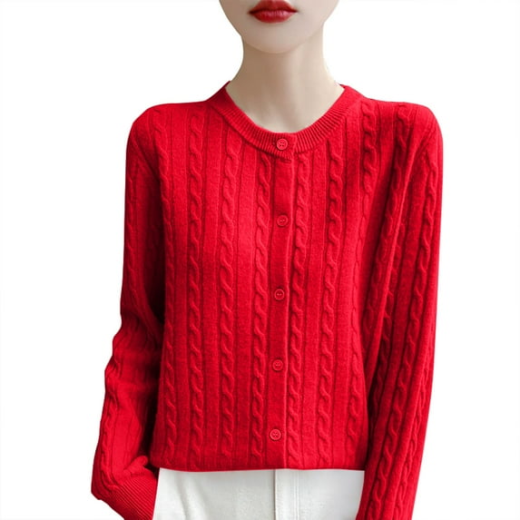 Womens Cardigan, Yigetop Cardigans for Women Crochet Sweaters for Women Sweaters for Women Red L