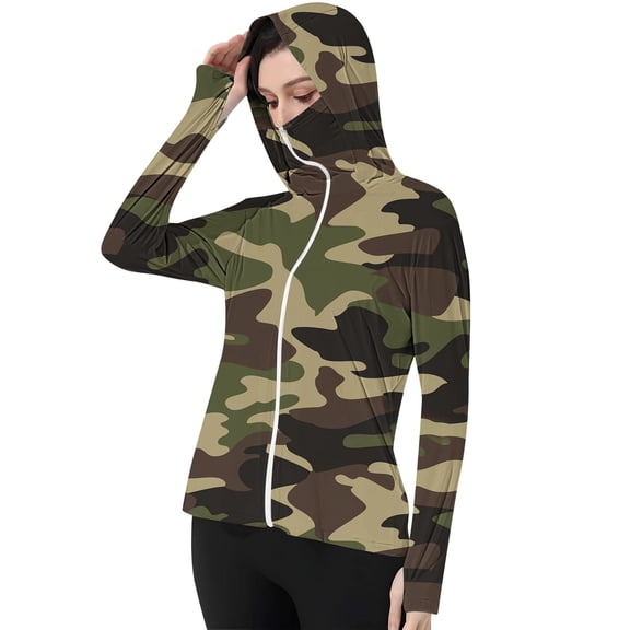 Womens Cardigan Zip Up Hoodie For Casual Protective Long Sleeve Outdoor Jacket Lightweight Outwear Coats